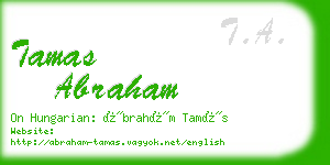 tamas abraham business card